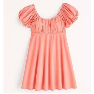Abercrombie & Fitch Ruched Puff Sleeve Mini Dress